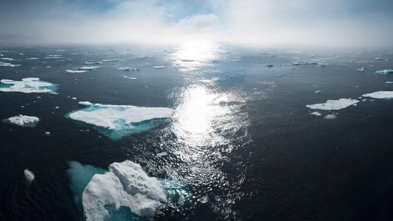 Greenland ocean sunset