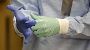 Nurse's medical gloves