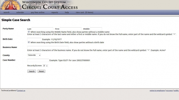Wisconsin Circuit Court Access