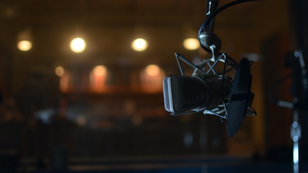 Microphone in radio studio