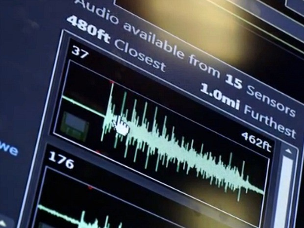 A view of a gunshot's audio wave form in the city of Milwaukee's ShotSpotter system