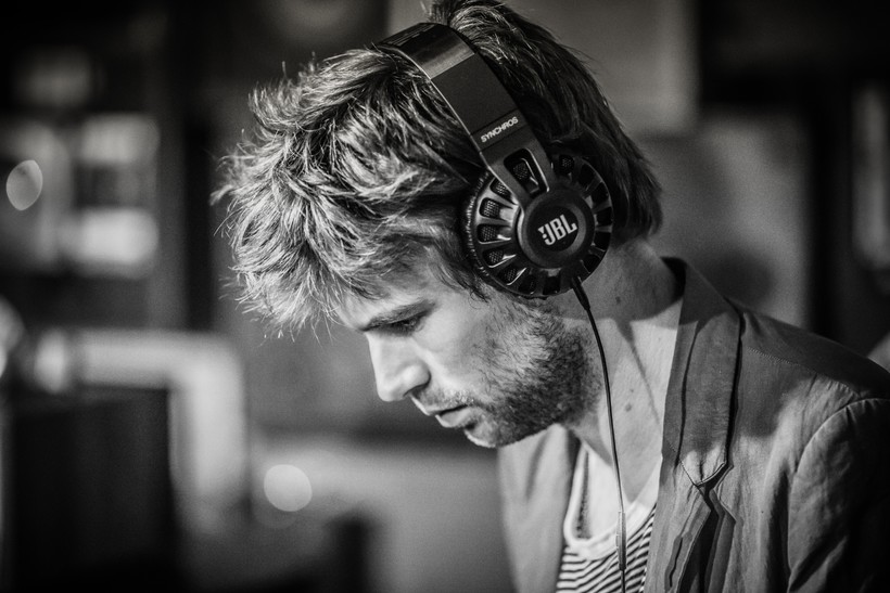 Guy wearing headphones.
