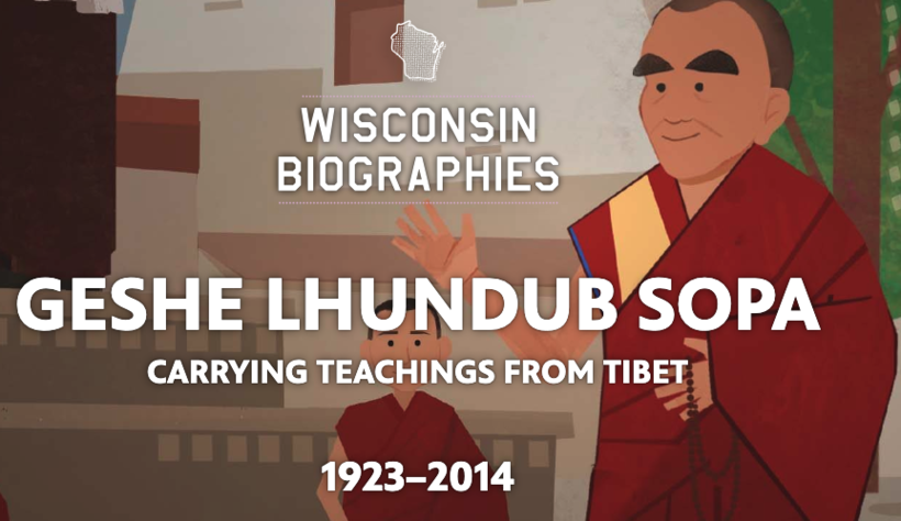 An animation showing Geshe Lhundub Sopa